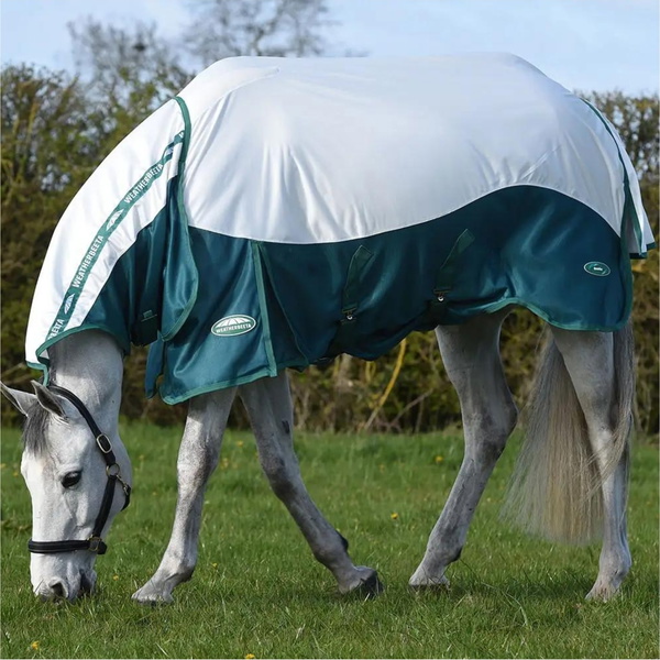 Weatherbeeta Green-Tec Airflow Mesh Combo Neck Rug & Free Fly Mask Bundle 1024531 - White Bottle Green